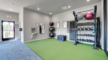 the gym at the enclave at woodbridge apartments in sugar land, tx  at Highland Luxury Living, Lewisville, TX